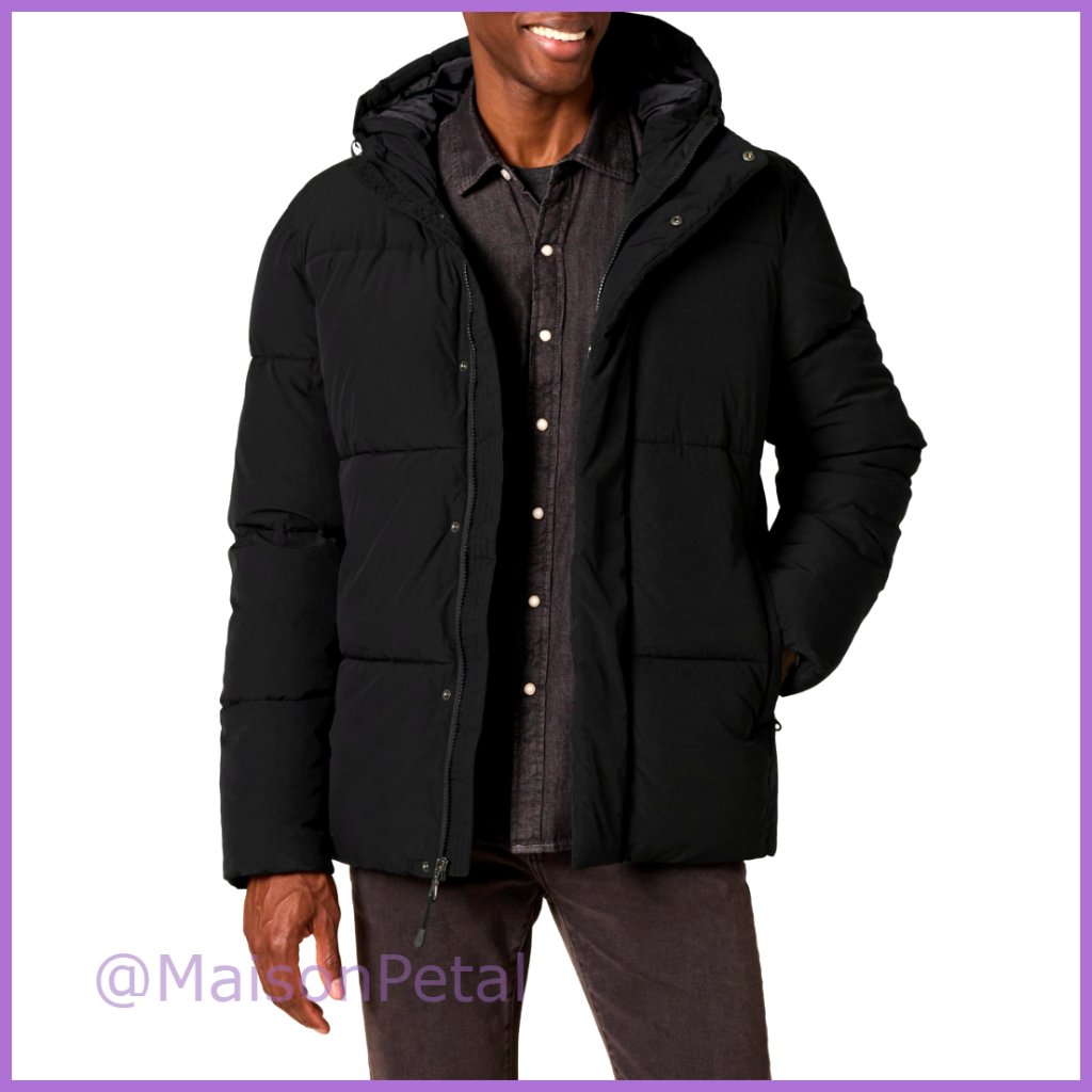 Mid-Length Hooded Puffer Coat, Relaxed Fit, Heavyweight Insulated